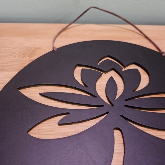 Black Lotus Wall Hanging Decor Metal - Picture 4 of 10
